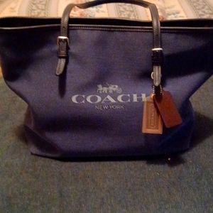 Blue Denim Coach Tote